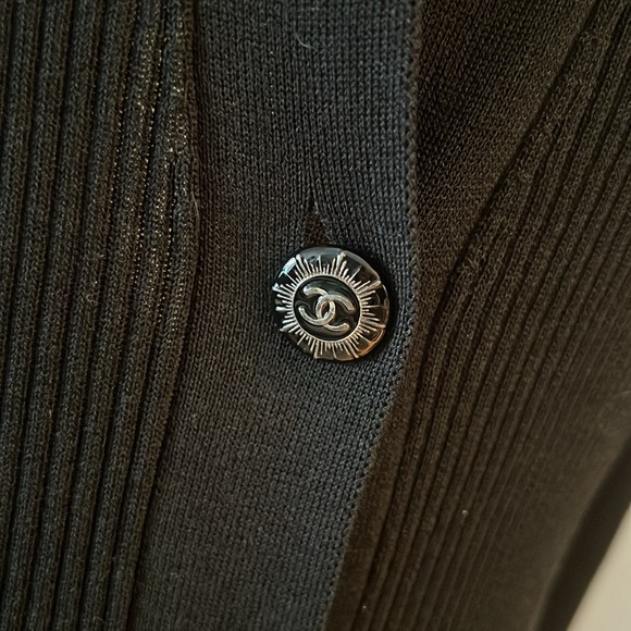 CHANEL Black DRESS COAT LONG JACKST SIZE 42 - Picture 6 of 7